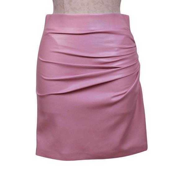 NEW GENERATION LOVE women's mila vegan leather skirt in rose